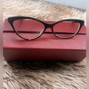David Yurman Elegant Black and Brown Cat-Eye Glasses